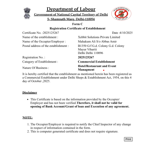 Labour Licence